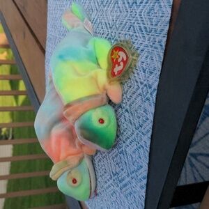 TY RAINBOW Beanie Baby 1997 CHAMELEON Vintage Toy Collectible ✨ BD 11-14-97